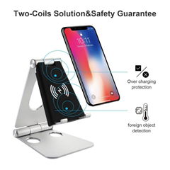 Mobile phone holder with wireless charger