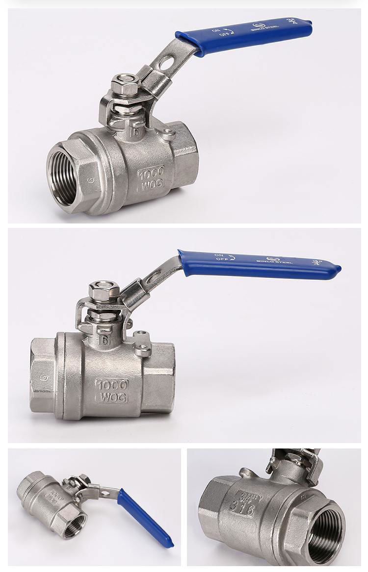 female ball valve SS 304 thread ball valve with lock DN10 4