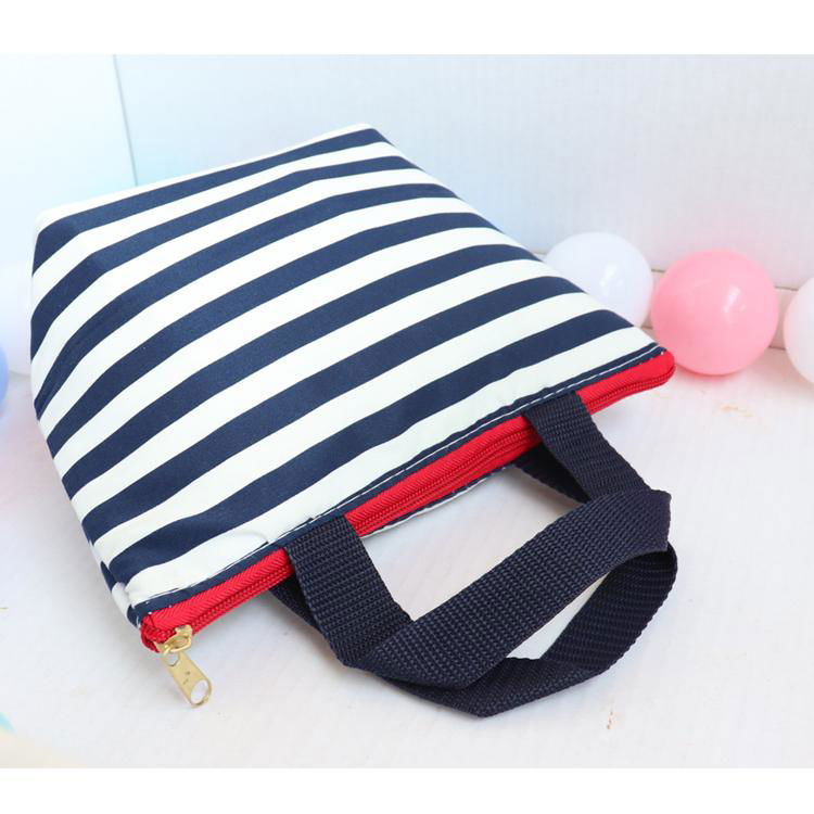 Cheap tote meal bag cooler or warmer bag stripes designed bag