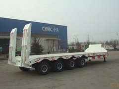 Price 4 axle 80-ton low bed semi trailer semi low loader heavy duty low bed trai