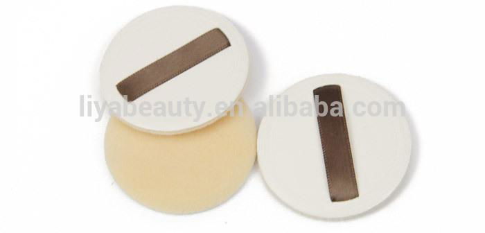 Private label Flocked Powder foam Makeup Puff round sponge 4