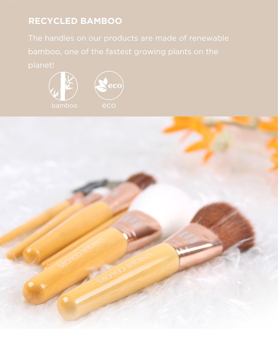 wholesale custom logo glitter bamboo make up brushes kit makeup brush set 5