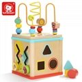 Educational Garden Activity Wooden Cube Math Block Beads Toys with Shape Sorting 5
