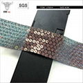 MIX-TOP-LP2813黑色方形吊片珠片帶，亮片花邊帶，廠家直銷