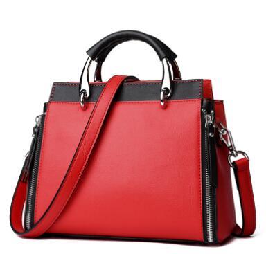 Wholesale china import summer ladies hit color handbag genuine leather handbags