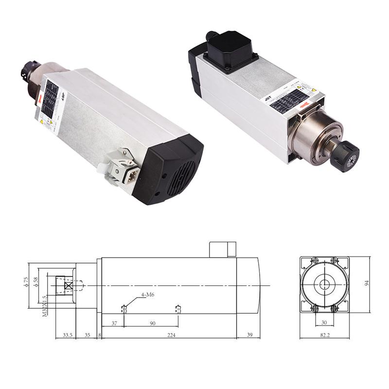 JGF-3.5kw CNC wood router spindle 24000rpm 3.5kw air cooling spindle motor 3