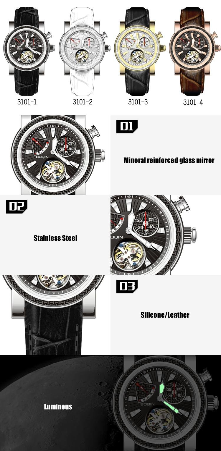 XINBOQIN Automatic Mechanical Skeleton High Quality Men's watch 5