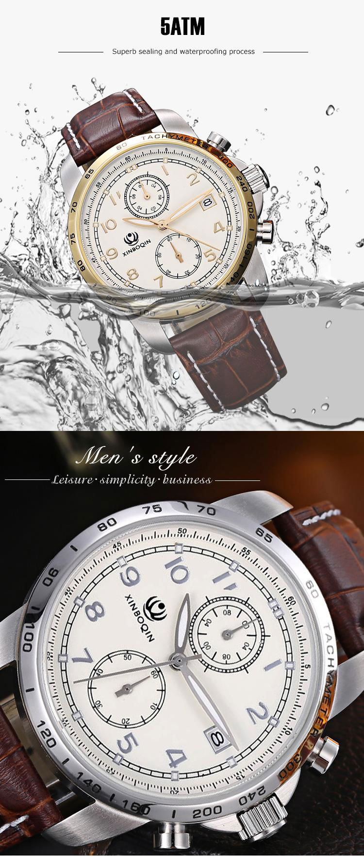 XINBOQIN Chinese Watch Supplier Wholesale Men's Charm Quartz Waterproof Watch  2