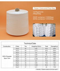 TFO YIZHENG polyester stable fiber Polyester Spun Yarn 10 6