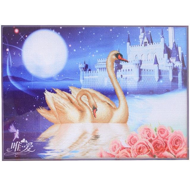European Style Beautiful Swan Cross Stitch Embroidery Crafts 2