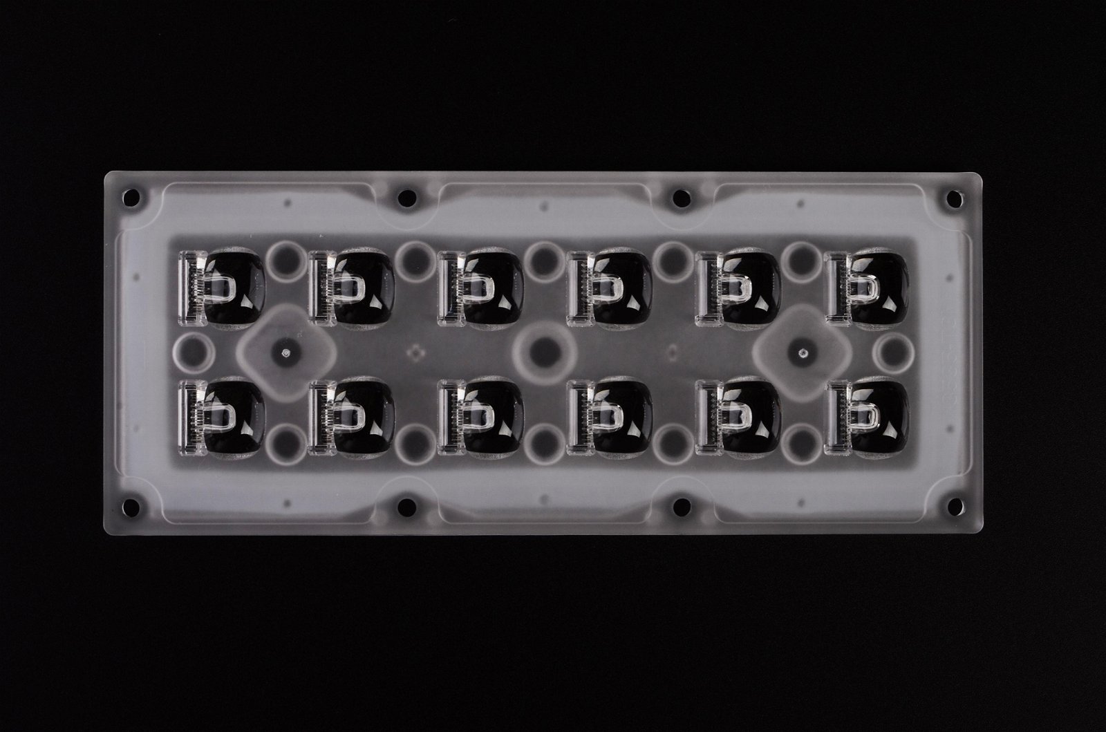 2x6 lens module for street light LED lens asymmetric