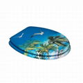 Decorative soft close printed MDF toilet seat 3