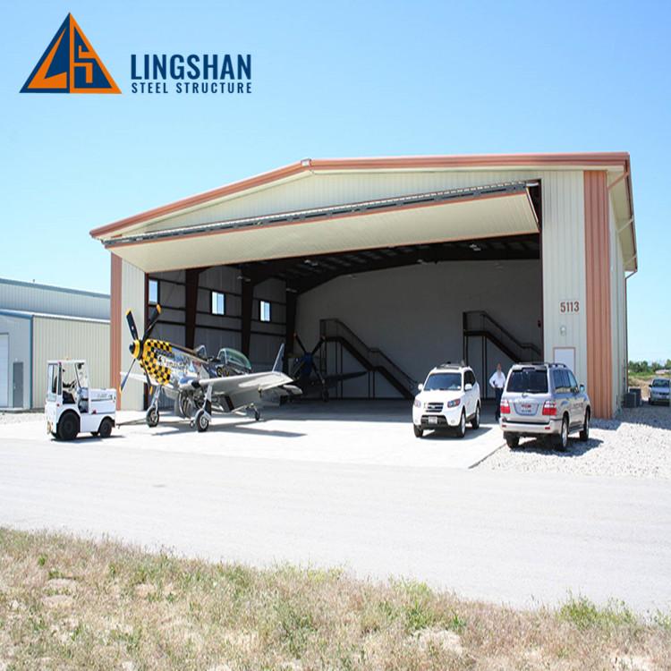 The cost of building steel structure airplane hangar garage door 5