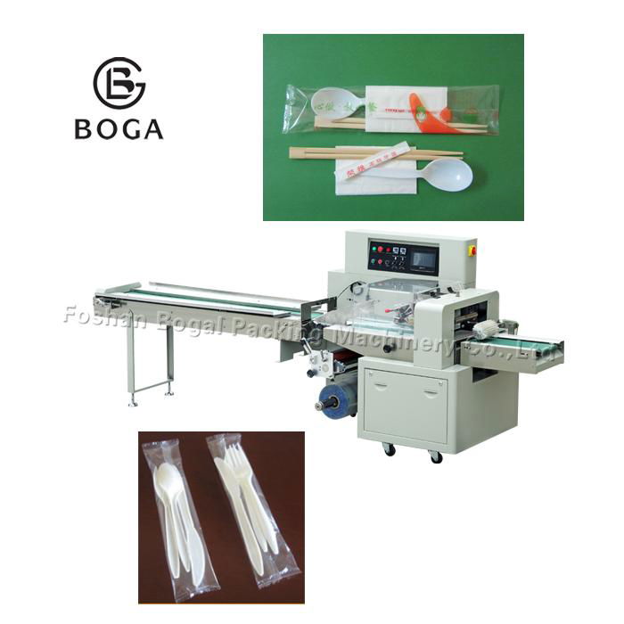 Disposable cutlery spoon knife fork packaging machine