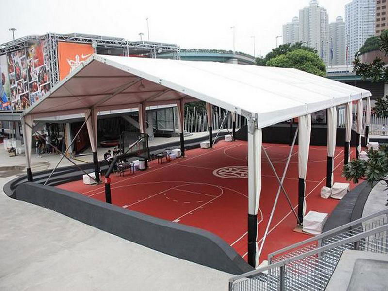 Outdoor basketball stadium tent