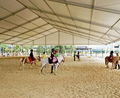 Round rain shelter tent for horse walking in the racecourse