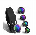 5 in 1 telescope anamorphic fisheye universal mobile phone zoom lens kit  1