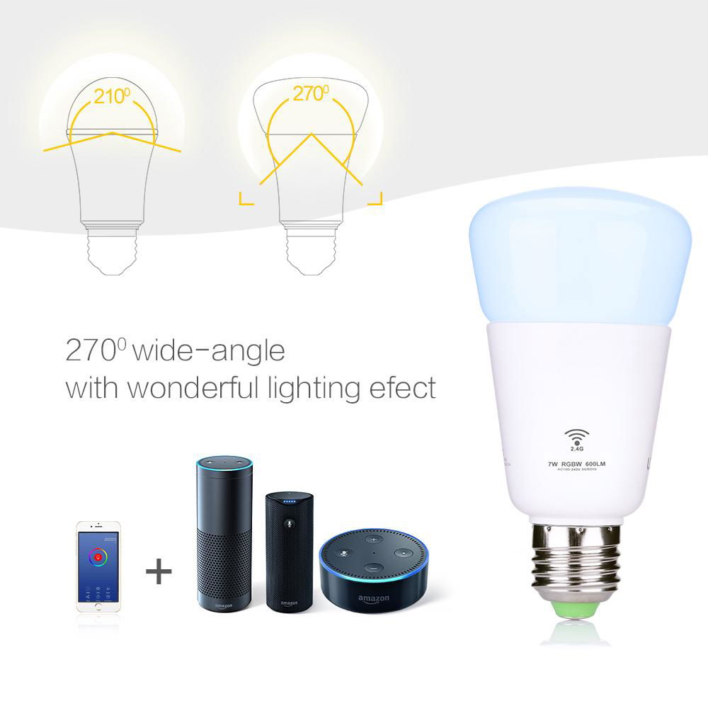 7W TUYA smart wifi LED bulb RGB for Alexa and google home 2