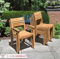 实木一桌四椅 庭院桌椅组合 户外休闲桌椅 菠萝格桌椅伞 木桌椅 3