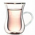 Handmade Thermo Double Wall Glass Coffee mugs for  Latte Tea dinning bar office, 2