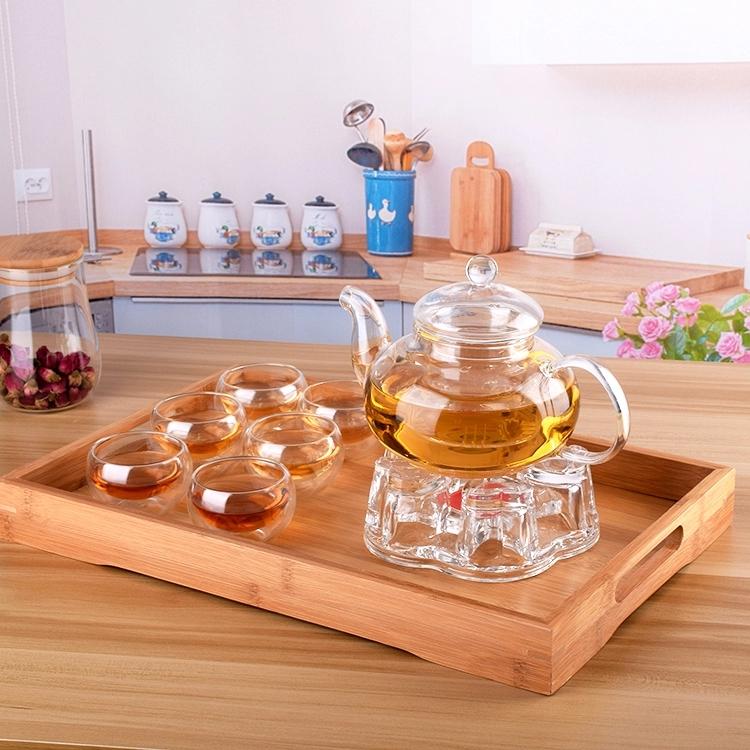 Borosilicate Glass Tea Pot Set Filtering with six cups 4