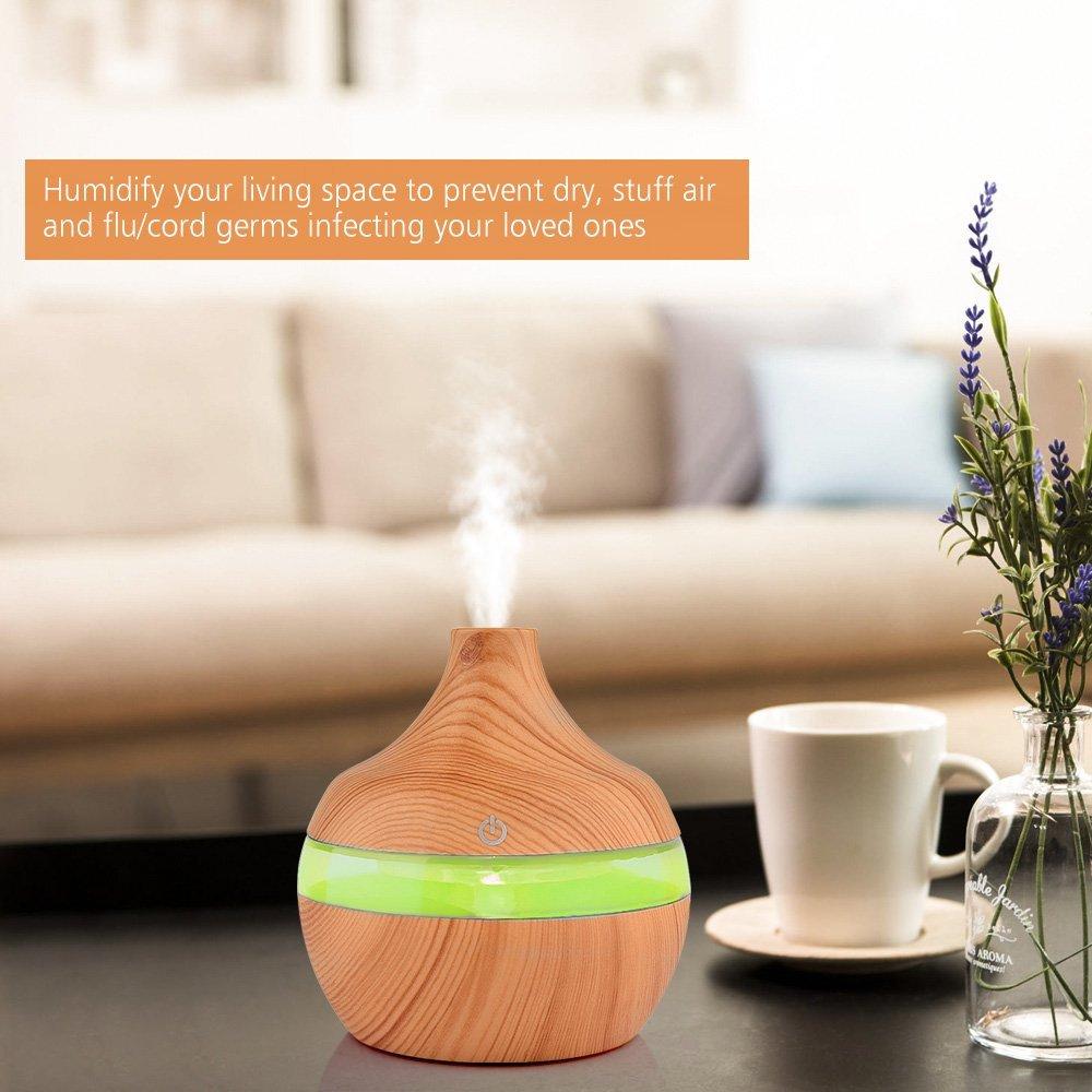 Dropshipping Wood Electric Essential Oil Diffuser 300ml HH1802