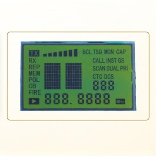 Yellow Green Film STN Segment LCD Display Glass Panels