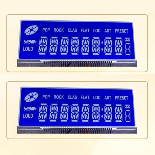 Blue Film STN Segment LCD Display Glass Panels