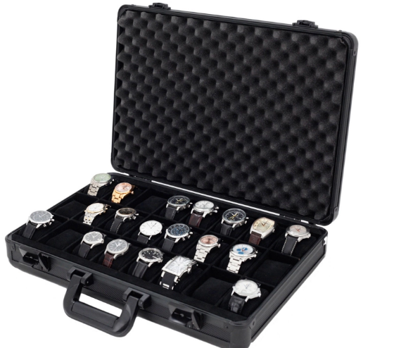 Aluminum Watch Case Watches Display Handle Briefcase