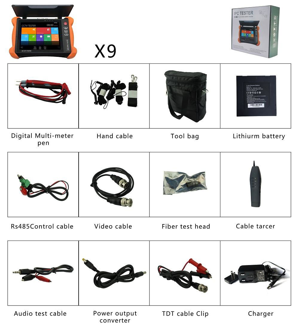 8 inch 2K retina display with Anti-sunlight Cover HD CCTV tester        4