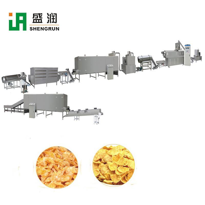 Corn Flakes Breakfast Cereal Snacks Food Making Extruder Processing Line 