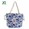 cotton canvas digital printed shopping tote bag with string