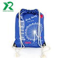 Wholesale factory design cotton canvas drawstring backpack with custom printed 3
