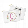 Factory supply plain canvas makeup bag Promotional Cosmetic Bag with gold metal 