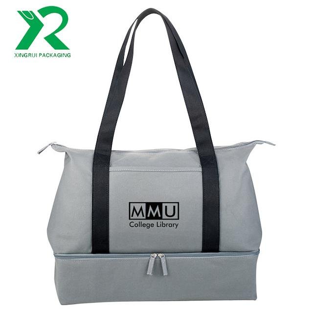 New design durable and recycle dual compartment tote bag for trip 2