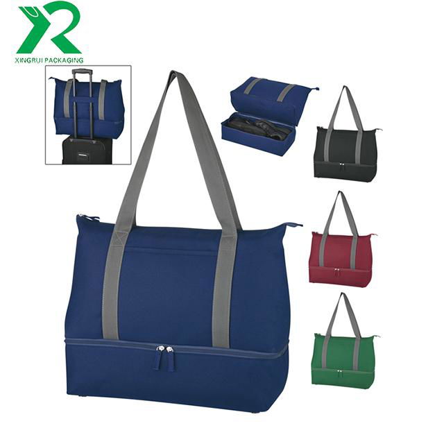 New design durable and recycle dual compartment tote bag for trip