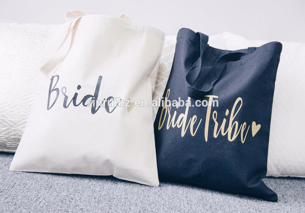 100%cotton romantic cute gift bag wedding favor tote with custom logo printed 4