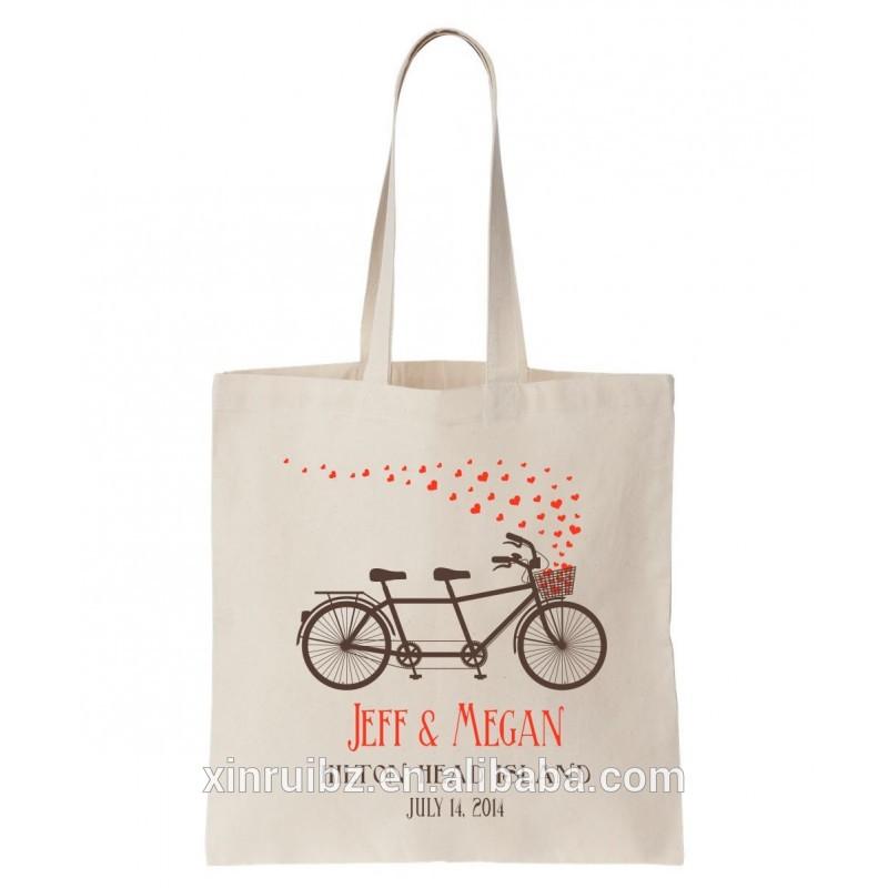 100%cotton romantic cute gift bag wedding favor tote with custom logo printed