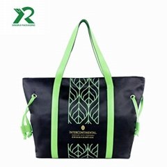 Cheap price fashion waterproof polyester oxford beach tote bag with side string