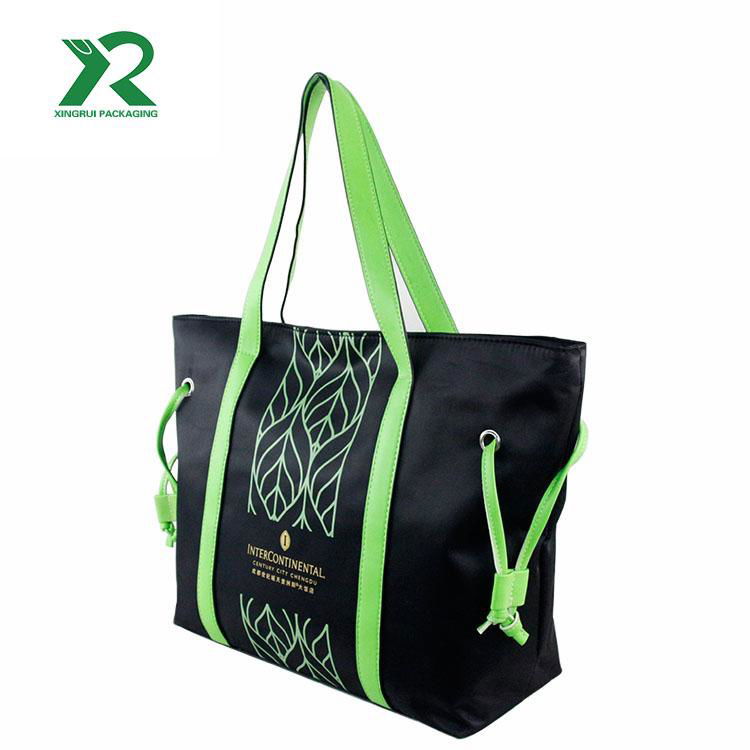 Cheap price fashion waterproof polyester oxford beach tote bag with side string 3