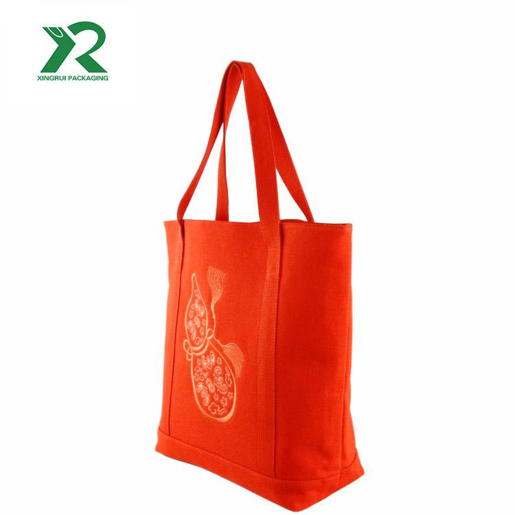  China factory manufacture durable customized embroidery canvas tote bag 2