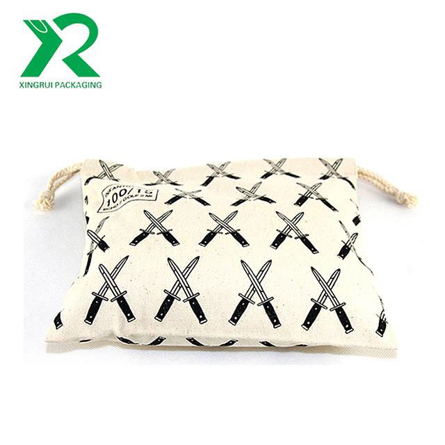 Custom large capacity cotton muslin biateral drawstring bag 2