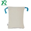 Custom large capacity cotton muslin biateral drawstring bag 4