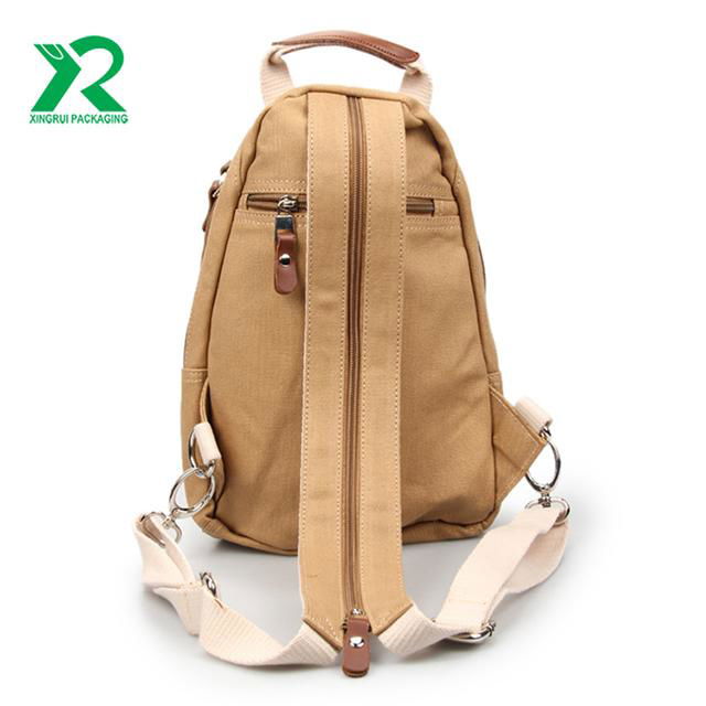 Wholesale leisure Durable customize vintage canvas backpack for student 2