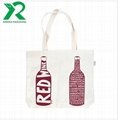  Custom Design Durable Divided 2 Bottles Natural Cotton Canvas Wine Tote bag 2