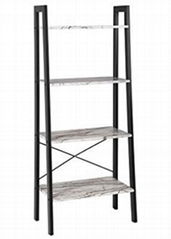 4-Tier Ladder Shelf Bookcase-Faux Marble