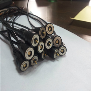 供应移动电源2P磁力充电线 吸附式直头磁吸线对吸接头端子线 2