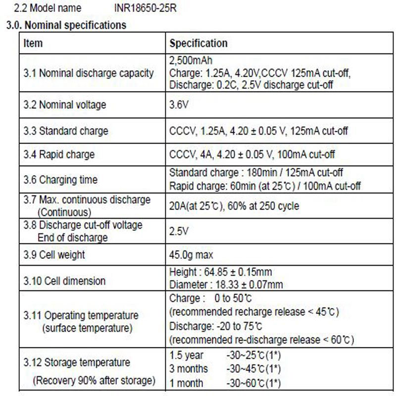 全新INR18650-25R動力鋰電池電子煙電池 2