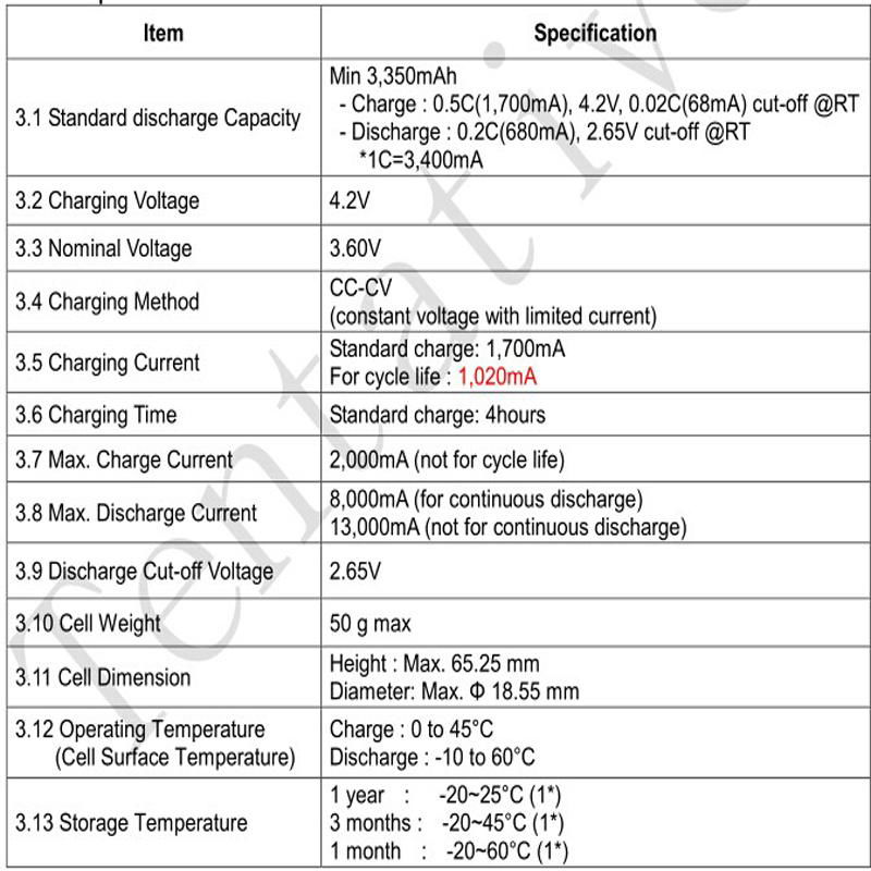 全新18650-35E 3500mah10A電動自行車鋰電池 3