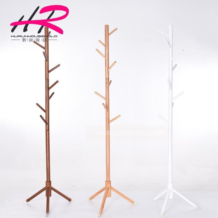 Simple and creative tree style solid wood coat and hat stand floor clothes stand
